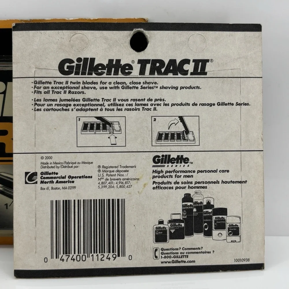 20 Vintage Gillette Trac II Razor Cartridges Refill 2 Packs Of 10 NOS Twin Blade